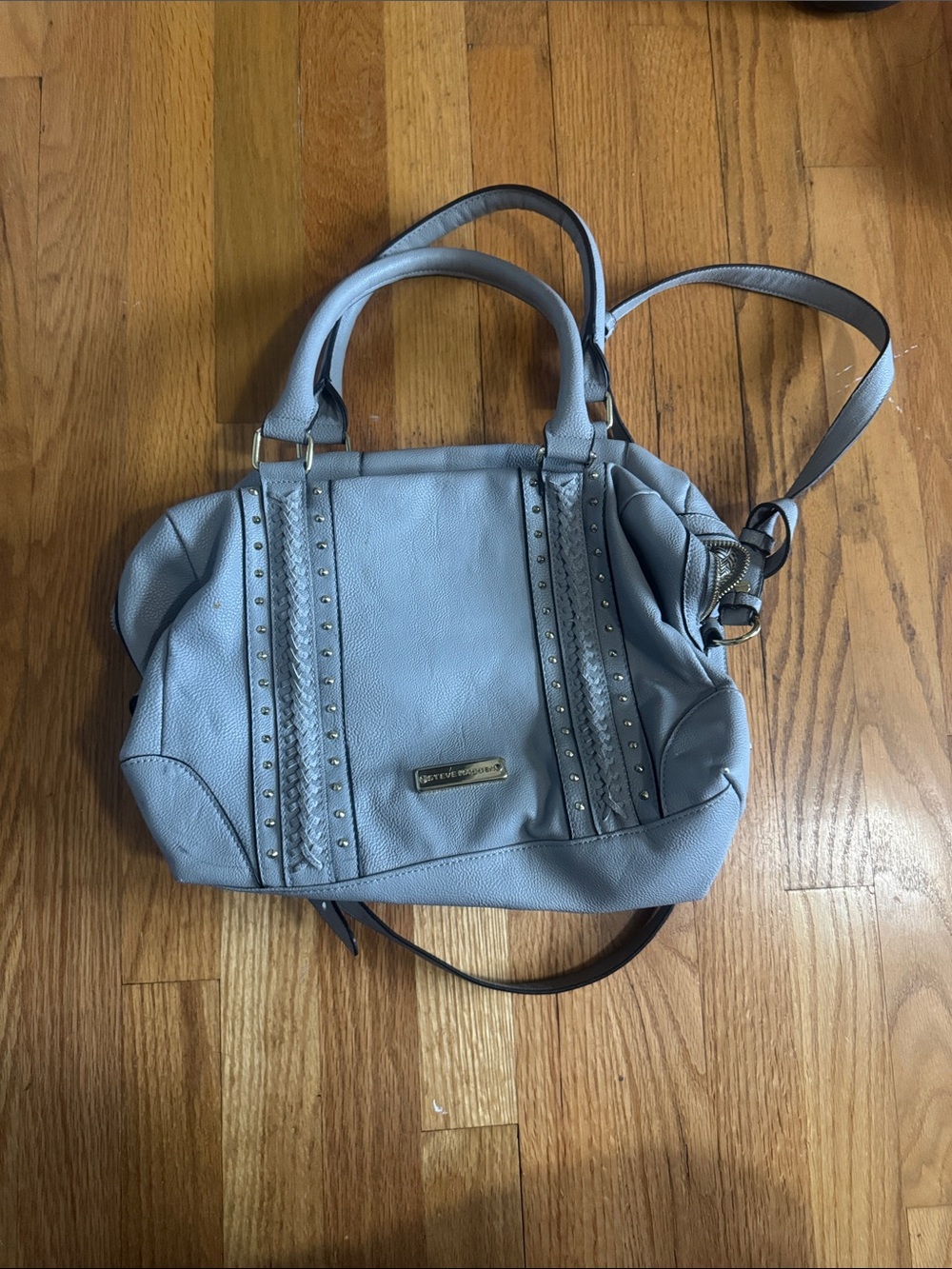 Steve Madden Light Blue Studded Satchel